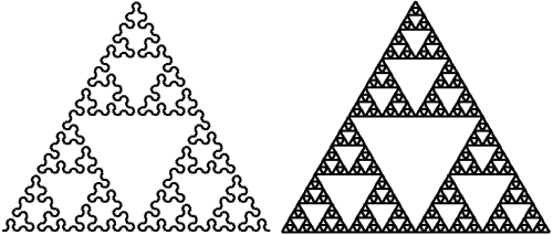 Sierpinski triangle and Lindenmayer
system.
